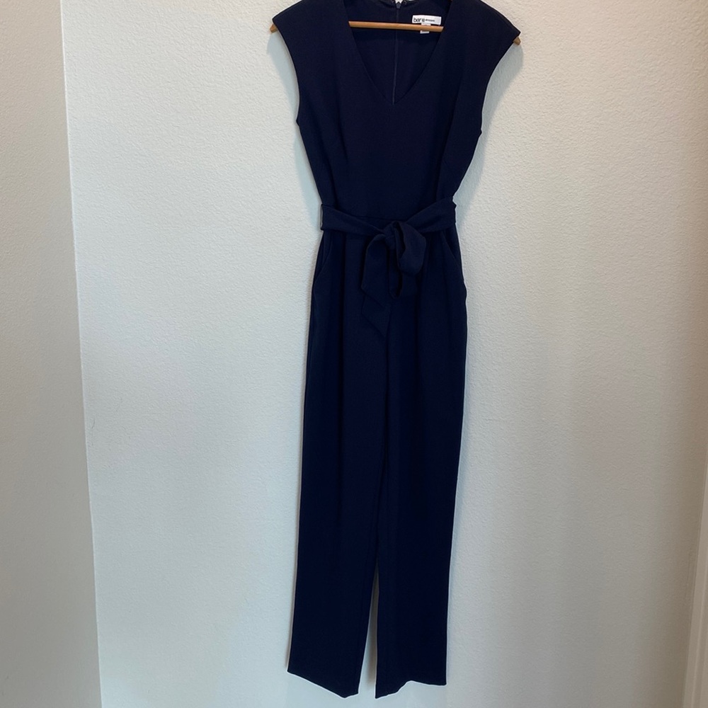 Classic Navy Blue Jumpsuit by Bar III. Great for a holiday party. Size XS